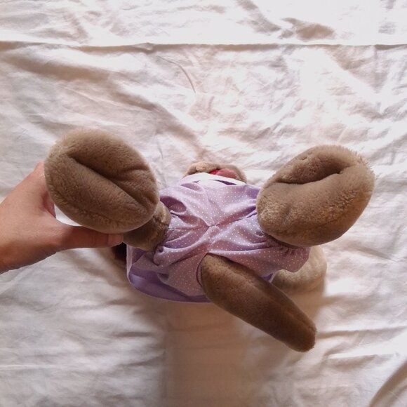 Vintage 1981 Ganz 18" Wrinkles Dog Hand Puppet Plush Doll with Dress - Picture 10 of 16